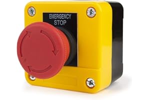NIERBO Pulsante d'emergenza 1 NC 22mm Interruttore di Emergenza a Forma di Fungo 660V 10A