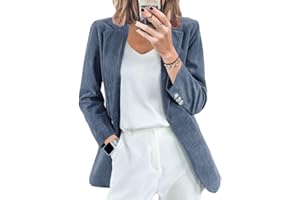 Minetom Velours Côtelé Blazer Femme Élégant Veste de Tailleur Costume Manches Longues Slim Fit Bureau Affaires Manteau Cardigan Blouson