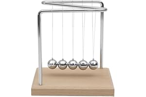 HOME DECO FACTORY, HD0378, Pendolo di Newton H15 cm - Oggetto Decorativo educativo, Design Minimalista, movimenti ipnotizzanti, Regalo Originale per Gli Appassionati di Scienza - Marrone, Grigio