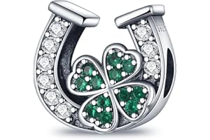 Symretie Bead Charm Ciondolo Argento Sterling 925 con Cubic Zirconia Pendenti per Pandora Braccialetti, Compatibile con Braccialetti e Collane europei Z2