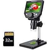LCD Digital Microscope,4.3 Inch 1080P 10 Megapixels,1-1000X Magnification Zoom Wireless USB Microscope Camera, Portable Micro