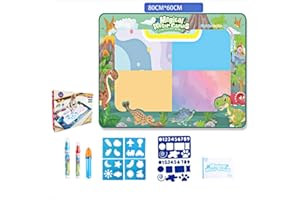 TK99SW Mata do rysowania dla dzieci, 80 x 60 cm, zabawki edukacyjne dla dzieci, z 3 długopisami na wodę i kolorową książką, prezenty dla dzieci na Boże Narodzenie