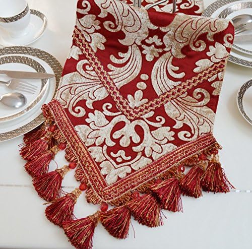 JINGJIE dining table Red Decoration Decoration Table runner,Stylish Modern Table runner Tv cabinet Tea table Flag-A 33x240cm(13x94inch)