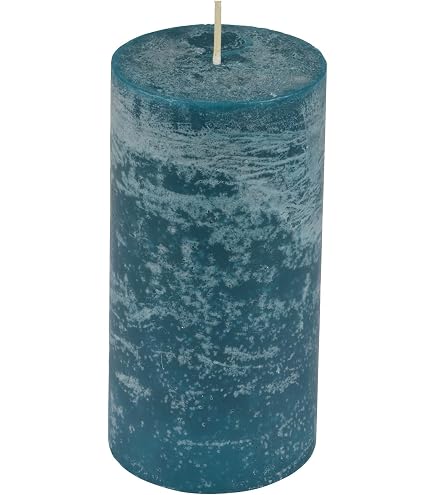 Bougie Pilier Chic Antique "Macon" - 100% Paraffine, Couleur Gris Français - Dimensions 20 X 7 Cm, Durée De Combustion 80 Heures