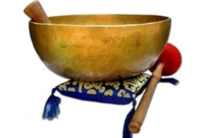 OSNICA Tibetische, gehämmerte tibetische Antike Himalaya-Klangschalen, 7 Metall-Klangschalen, Meditationsklangschale für Heilung von Gebet, Yoga mit Schlägel und Kissen (28,9 cm)
