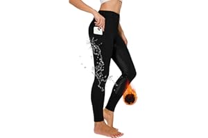 HAVIDETO Winter Reitleggings Damen Vollbesatz Thermo Reithose Damen Fleece Gefüttert Wasserdicht mit Handytasche Gürtelschlaufen