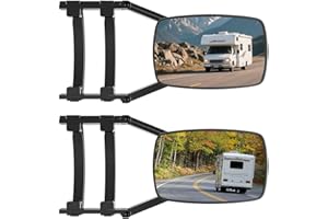 RUIOOMEEP Caravan Mirror, Car Universal Additional Mirror, Right & Left Mirror Extension, Car Double Side Mirror, Trailer Mirror for Caravans and Caravans, Rotatable and Foldable (Pack of 2)