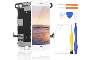 Yodoit Display für iPhone 8 LCD Bildschirm Ersatz Weiß, Touch Digitizer mit Frontkamera, Ohrlautsprecher und Tool Kit A1863, A1905, A1906