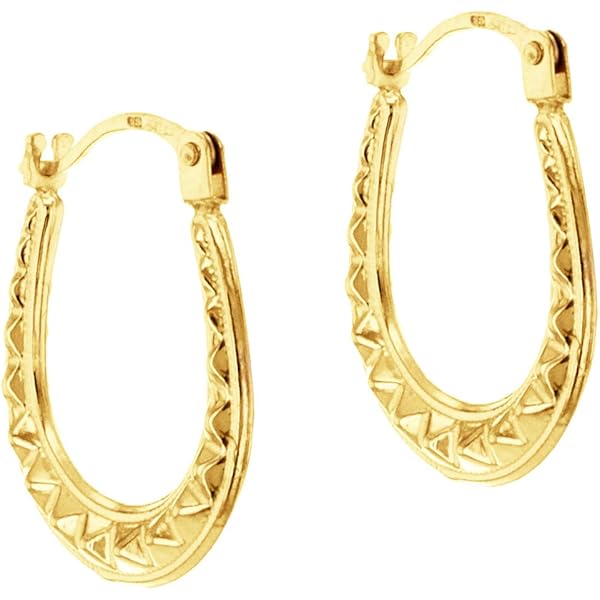 Carissima Orecchini Creoli Ovali Da Donna In Oro Giallo 9 Ct - Foto 4