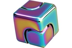 MECHANIKER Infinity Fidget Cube Age 3+, Metal 2 in 1 Fidget Spinner Toy for Kids Adults, Transformable Anti-Anxiety Dice Fidget Block, EDC Office Desk Gadget Decor, Christmas Stress Relief Birthday Gift