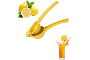 VDFJEK Lemon Squeezers, Hand Juicer Squeezer, Juicer Manual, Stainless Steel Lemon Squeezer, Squeezer, Citrus Squeezer, Durable Handheld Juice Squeezer, Manual Stainless Steel Lemon Squeeze(Yellow)
