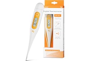 FEMOMETER Digital Thermometer, Oral Thermometer Adults Kids Babies, Accurate Fast Switchable Body Temperature Thermometer, Orange