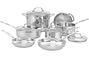 Cuisinart 77-11G klasyczny zestaw naczyń kuchennych ze stali nierdzewnej 11-częściowy
