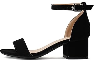 Soda “COY-2” ~ Little Kids/Children/Girls Open Toe Closed Back Counter Low Block Heeled Sandals with Adjustable Ankle Strap