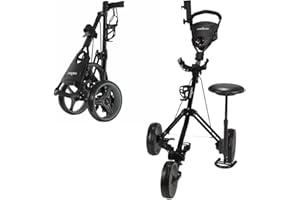 Caddymatic Golf X-TREME 3 Wheel Push/Pull Golf Cart with Seat Black