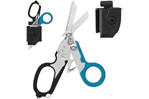FLRMINGIGIGI Trauma Schere Emergency Shears mit Strap Cutter und Glass Breaker Faltbare Scherenzange aus Edelstahl, Outdoor Camping Rescue Scissors Tools