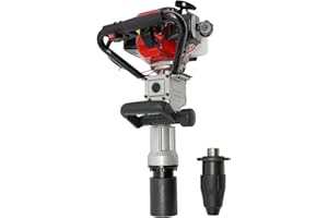 Tagtuell Pile Driver 2-Stroke, 32.7cc Gas-Powered Post Driver, Fence Knocker, Fencing Pile Pounder Handheld T-Post Driver, with Chisel, Can be Converted to Demolition Jack Hammer