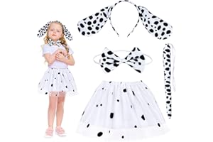 Fennoral 4pz Set Costume Animali Bambina Costumi Animali Bambini Costume per Travestimento da Animale-Fascia Papillon Coda Tutù Tulle-per Carnevale Halloween Imitazione Cosplay Festa Regalo