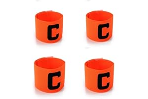 WENDY MALL 4Pcs Colorful Football Soccer Player Sport Flexible Sports Adjustable Bands Captain Armband for Kids and Youth (Orange)