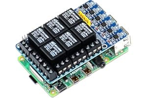 SB COMPONENTS PiRelay 6 Modulo Relè di Alimentazione per Raspberry Pi, 6 Canali Relè Shield per Raspberry Pi, Relè HAT Scheda Relè di Espansione per Raspberry Pi 4B/3B+/3B/2B/B+/A+