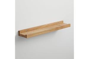 ‎BESTLOFT.DE BestLoft.de Bilderleiste Holzregal Wand Regal Bilderleiste Eiche Floating Shelf Flur Regal Holz Deko Wand Wandregal Holz massiv (Eiche Hell, Breite: 70cm / Tiefe: 10cm)