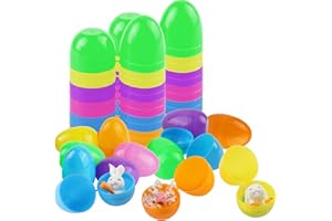 Xmart 36 Stück Ostereier Plastik Ostereier zum Befüllen Plastikeier Bunt 6cm Eier zum Befüllen Kunststoff Ostereier Deko Plastikeier Ostern für Füllen von SüßIgkeiten und Kindergeschenken an Ostern