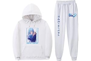 XSLGOGO That Time I Got Reincarnated as a Slime à Capuche et Pantalons Deux Ensembles Unisexe Loisirs Sweat Ample Pantalons de survêtement Anime Rimuru Tempest Cosplay Costume