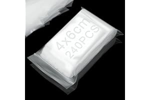 Nasxkji 240Pcs Small Plastic Bags 4x6 cm Grip Seal Bags Transparent Baggies Resealable Sealable Plastic Bag Press Mini Ziplock Bag for Rings Jewelry Sweets Screws Spice Cosmetics Paper Clips