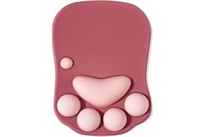 DOBAOJIA Podkładka pod mysz z podparciem nadgarstka, podkładka pod mysz, ergonomiczna podkładka pod mysz, silikonowa podkładka żelowa 3D, podkładka pod mysz, antypoślizgowa podłoga, do domu/biura/gier, ciemnoczerwona