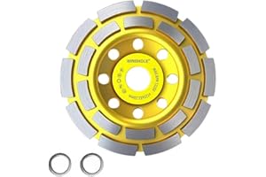 Ninehole Diamant-Schleiftopf 125 x 22,23 mm Schleifscheibe Doppelreihig, Diamant Frässcheibe für Stein, Granit, Naturstein, Beton, Mauerwerk, Trockener Fliesenkleber, Estrich