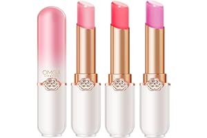 XINYUNXIN 3PCS Baume à lèvres, ensemble de rouge à lèvres transparent à changement de température de couleur, rouge à lèvres hydratant durable pour femme, soin des lèvres naturel, réparation des lèvres (A)