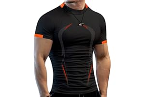 Caziffer Fitness T-Shirt da Allenamento a Manica Lunga/Corta da Uomo Aasciugatura Rapida Maglie Compressione Uomo Maglietta Palestra Atletica