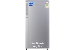 Haier 165 L 1 Star Direct Cool Single Door Refrigerator with Diamond Edge Freezing Technology, Easy Clean Back, Large Vegetable Box (HED-171MSA-P, Moon Silver, 2026 Model)