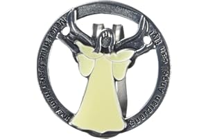 Cathedral Art Schutzengel-Clip, leuchtet im Dunkeln, Zinn, Fahren Sie nie schneller, 1 3/4"