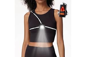 Topward Lauflicht, Lauflampe Joggen Brustlampe, 90°Verstellbarer Abstrahlwinkel, 500 Lumen, 360°reflektierendes Band, wiederaufladbar per USB-C, wasserdicht, einstellbar, Laufen Licht Jogger Lampe