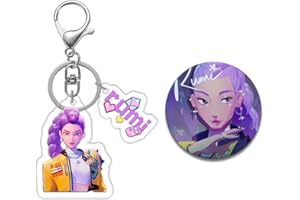 DEFGNOP K pop Demon Hunters Gadget, Huntrix Portachiavi e Distintivi, Acryl Portachiavi, Regalo for Fans (Rumi)