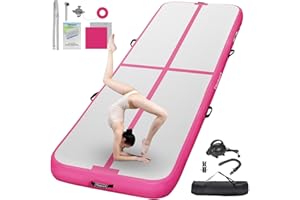 FBSPORT Tapis D'Entraînement 10/20cm Hauteur Tapis de Gymnastique Gonflable Air Tumbling Track 2/3/4/5/6M Tapis de Gym Gonflable Tumbling Tapis Gymnastique Air Floor Mat pour Gymnaste Yoga avec Pompe