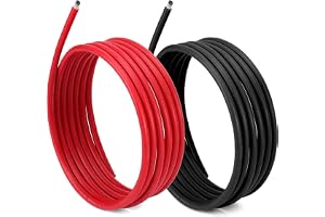 QWORK® 8 AWG 8,3 mm² silikonkabel - 2,5 m svart och 2,5 m röd - elektrisk kabel 1 650 trådar koppartråd förtennad för RC bil
