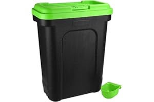Albert Austin Pet Food Storage Containers with Scoop, Perfect for Dog Treats, Dog Food, Kitten Food, Bird Seed, Great Kitchen Storage & Organisation and Home Accessories (Green)