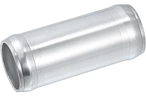 A ABSOPRO Adaptador de Tubo de Unión para Automóvil de 32 mm (1.26") de Diámetro Exterior y 76 mm (2.99") de Longitud, de Aleación de Aluminio, Tono Plateado