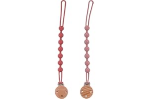 ADEGO 2 Pezzi Catenelle Portaciuccio in Silicone - Portaciuccio Monopezzo per Bambini e Bambine - Set Catenelle per Ciuccio con 2 Pezzi - Portaciuccio Senza BPA