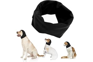 YANMUCY Dog Snood Ear Muffs for Hearing Protection - Hoodie Neck and Ear Warmer With Noise Protection - Pet Snood for Dogs and Cats Bathing Grooming (Black, L)