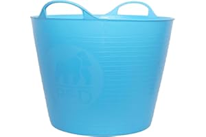 Red Gorilla 26L Medium Flexible 2-Handled Recycled Tub in Sky Blue Weather Resistant Suitable for Animal Horse or Pet Food Storage and Preparation DIY Builders Gardening BPA Free