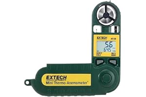 Extech Instruments Mini Thermo-Anemometer mit Luftfeuchtigkeit, grün 45158