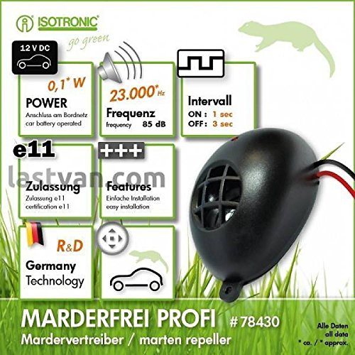 Preisvergleich Produktbild ISOTRONIC Marderfrei Profi 12V DC, Marderschutz, Marderbiss-Schutz, Schädlingsbekämpfung