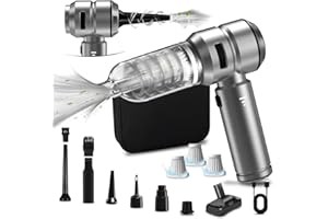 Kevsuvqin 4-en-1 Aspirateur Voiture Puissant sans Fil, 30000PA Mini Aspirateur a Main sans Fil avec Moteur Brushless, 3 Niveaux Réglables, Voyant de Batterie, Souffleur Air Comprimé Nettoyage PC
