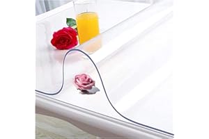 SSFMSF Protector Mesa PVC Rectangular Transparente,Cubierta Transparente Impermeable Protector Alta Temperatura Resistente Aceite,Ideal para Cocina,Soporte De Personalización