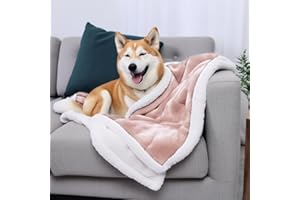 Bedding Aid Mantas para Perros para Protección de Sofá, Silla, y Cama, Cubiertas Protectoras de Muebles Reversibles de Doble Cara Beige Rosado/Blanco 102x127cm