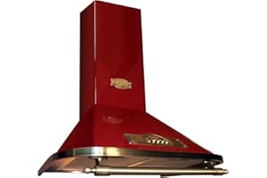 Kaiser Empire A 6315 RotEmECO Exklusive Designer Retro Dunstabzugshaube 60 cm Bordeaux • Kamin Wandhaube Energieklasse A • Abzugshaube Abluft/Umluft • 910m³/h Wandmontage Haube Inkl. Aktivkohlefilter