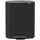 Brabantia &Ccedil;&ouml;p Kutusu, &ccedil;elik plastik, Mat Siyah, 60L